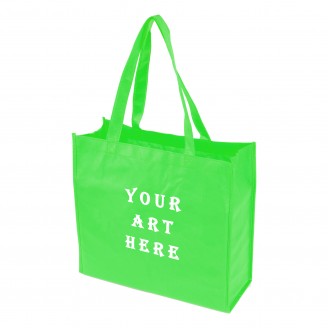 Green Laminated Tote Bag 13" L x 4.5" W x 13" H
